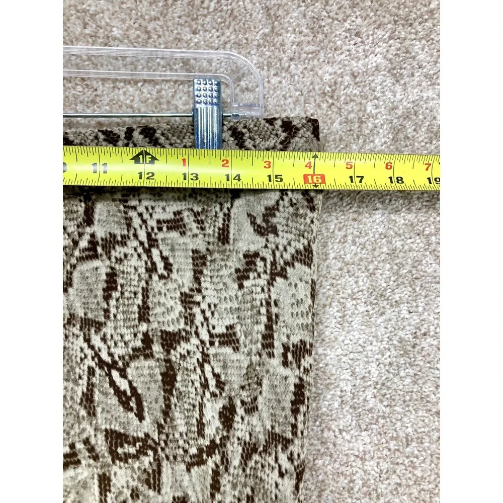 Michael Kors Silk Snakeskin Asymmetrical Hem Skirt Women L Brown Boho Flowy Chic